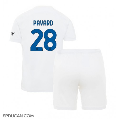 Dječji Nogometni Dres Inter Milan Benjamin Pavard #28 Gostujuci 2023-24 Kratak Rukav (+ Kratke hlače)